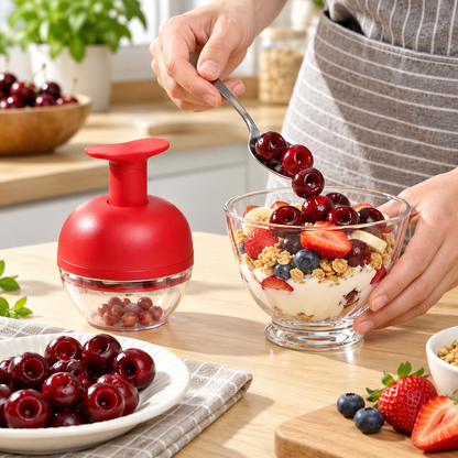 🍒 Cherry Pitter | Plastic Kitchen | Families Quick Four-Hole Press