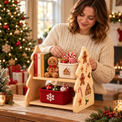 🎄 Christmas Display | Wooden Desktop | Families | Festive Candy Stand