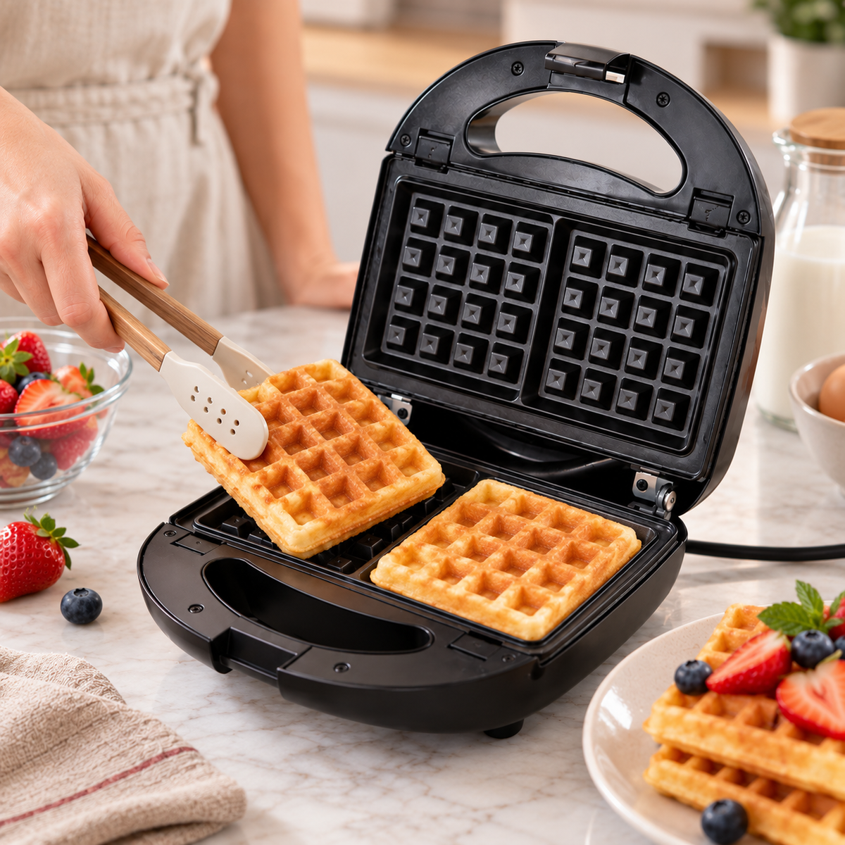 🧇 Waffle Maker | Stainless Steel Kitchen | Families Compact Crispy-Grid