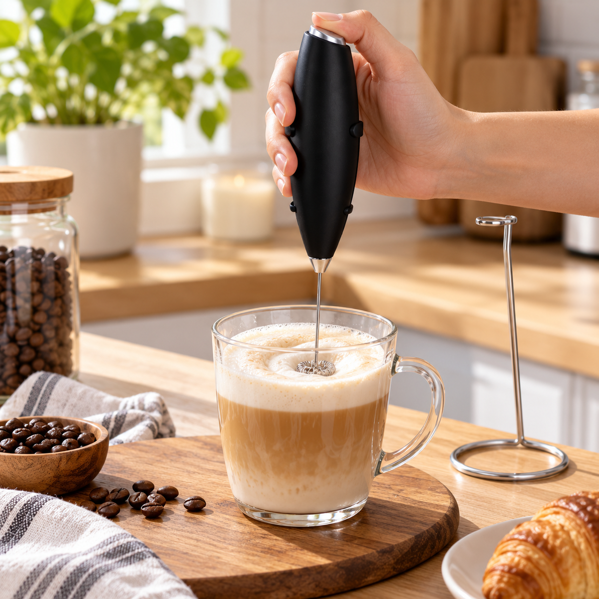 ☕ Milk Frother | Stainless Steel Kitchen | Coffee Lovers Creamy Foam