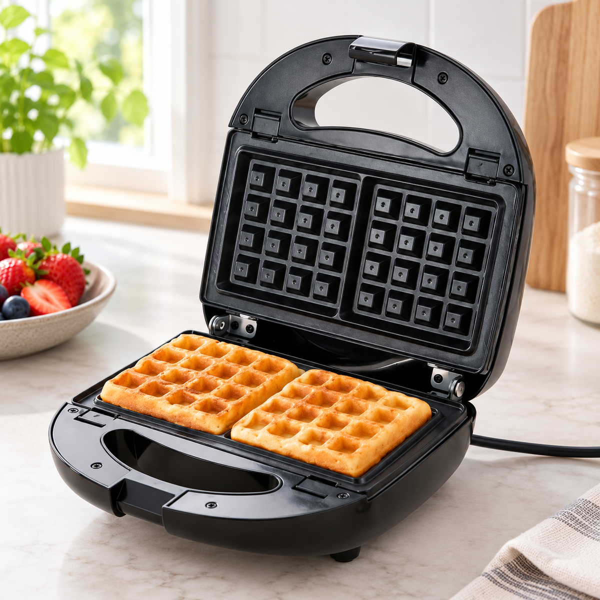 🧇 Waffle Maker | Stainless Steel Kitchen | Families Compact Crispy-Grid