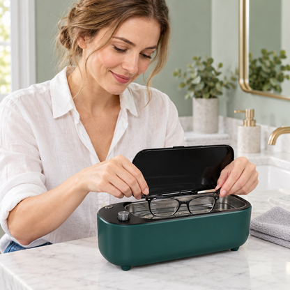 🧼 Ultrasonic Cleaner | Stainless Steel Vanity | Families Compact Hygiene