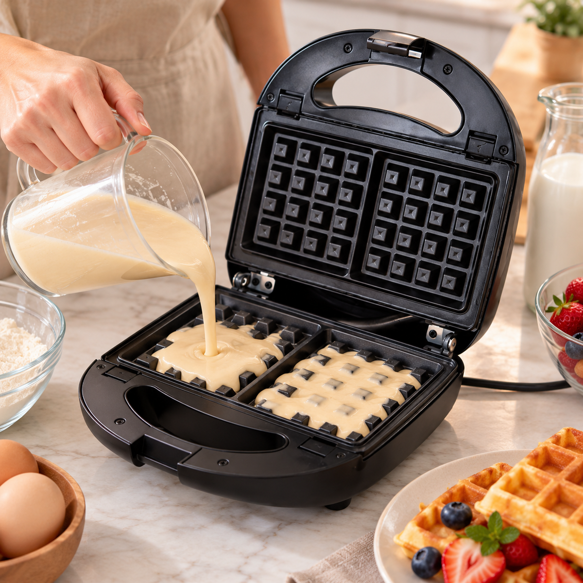 🧇 Waffle Maker | Stainless Steel Kitchen | Families Compact Crispy-Grid