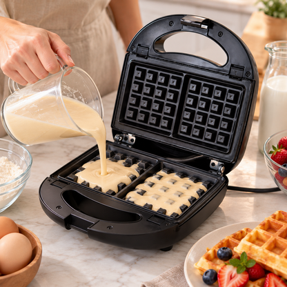 🧇 Waffle Maker | Stainless Steel Kitchen | Families Compact Crispy-Grid