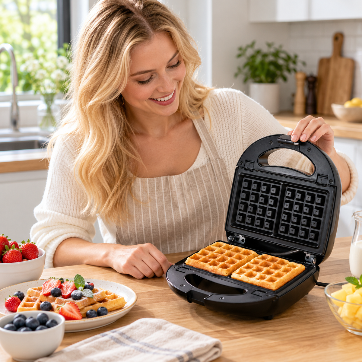 🧇 Waffle Maker | Stainless Steel Kitchen | Families Compact Crispy-Grid