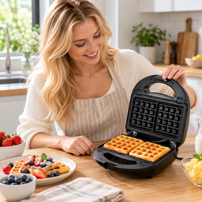 🧇 Waffle Maker | Stainless Steel Kitchen | Families Compact Crispy-Grid