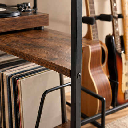 🎵 Record Storage | Wood Metal Livingroom | Collectors Display Stand