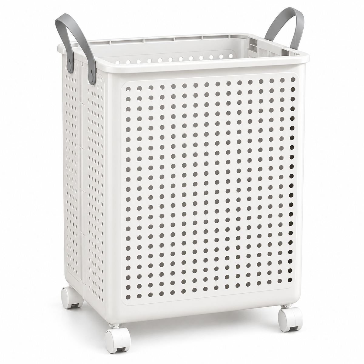 🧺 Laundry Hamper | Ventilated Plastic Bedroom | Families Rolling Foldable