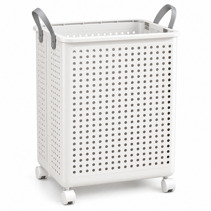 🧺 Laundry Hamper | Ventilated Plastic Bedroom | Families Rolling Foldable