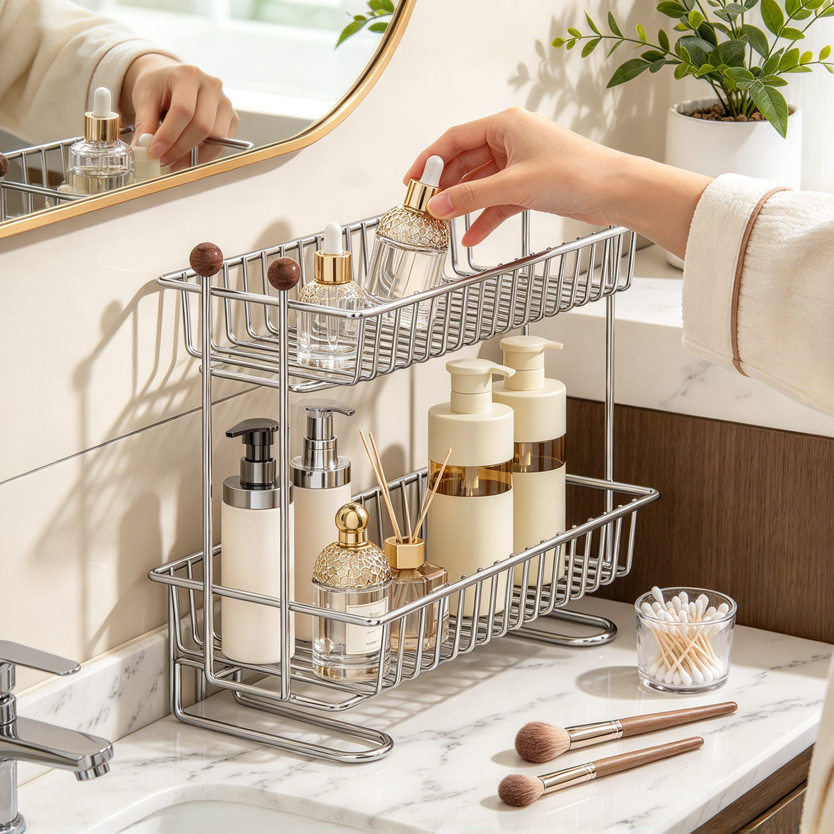 🫧 Bathroom Organizer | Stainless Steel Vanity | Families Elevated Storage