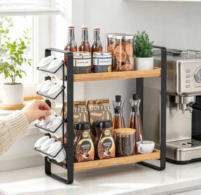 ☕ Coffee Station | Iron Wood Kitchen | Hosts Tiered Storage
