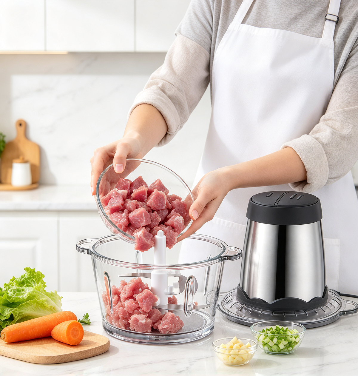 🥩 Food Processor | Stainless Steel Kitchen | Families Multi-Blade Power