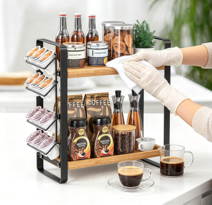 ☕ Coffee Station | Iron Wood Kitchen | Hosts Tiered Storage