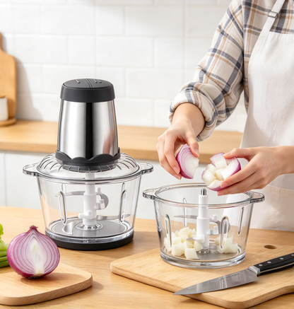 🥩 Food Processor | Stainless Steel Kitchen | Families Multi-Blade Power