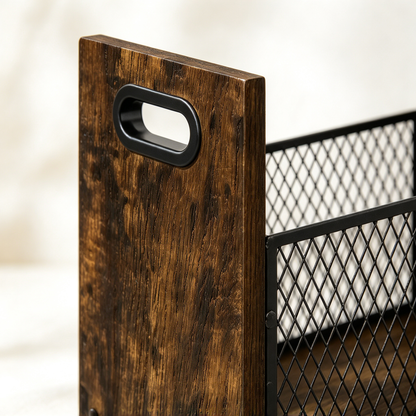 📰 Magazine Rack | Wood Metal Livingroom | Readers Rustic Storage