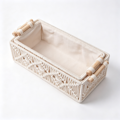 🧶 Storage Basket | Cotton Rope Desktop | Families | Boho Texture