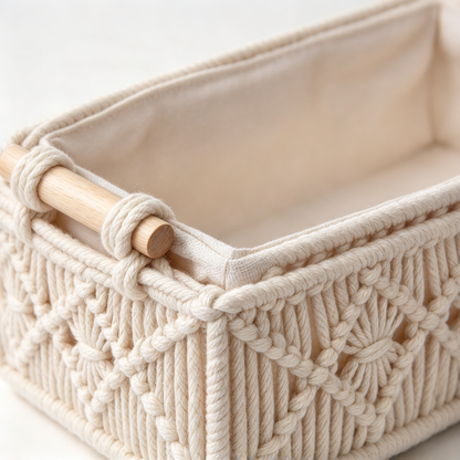 🧶 Storage Basket | Cotton Rope Desktop | Families | Boho Texture